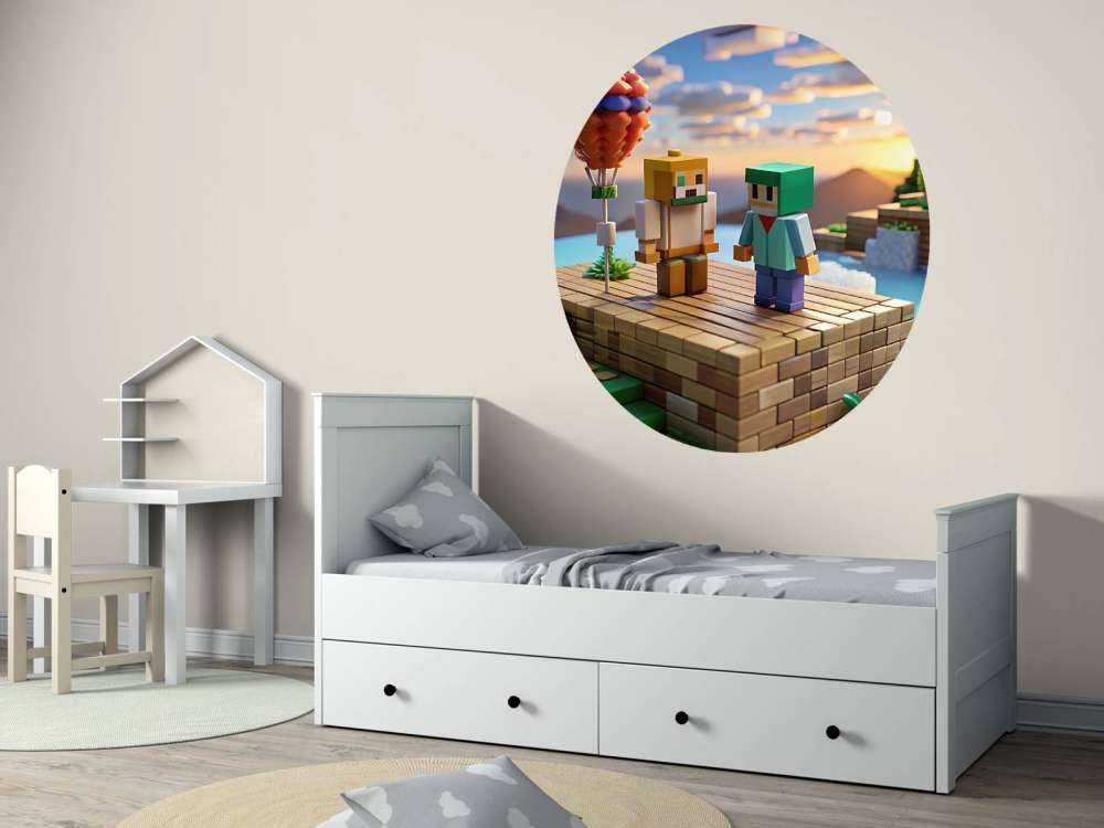 Balon na gorące powietrze w dolinie pikseli