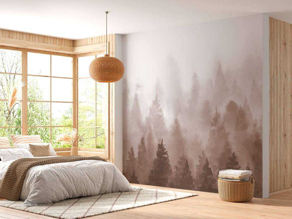 Las wykonany akwarelą