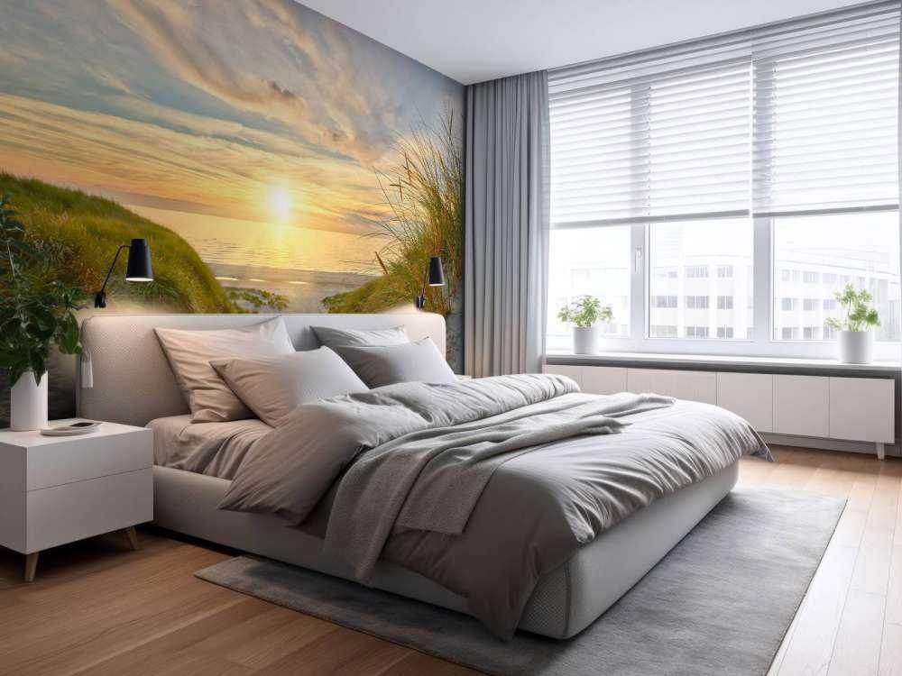 Zachód słońca na plaży wydmowej