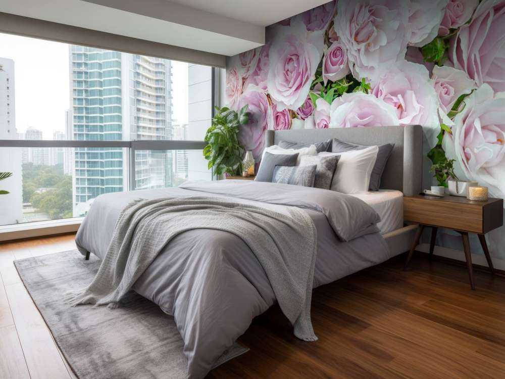 Kolorowe róże białe i różowe