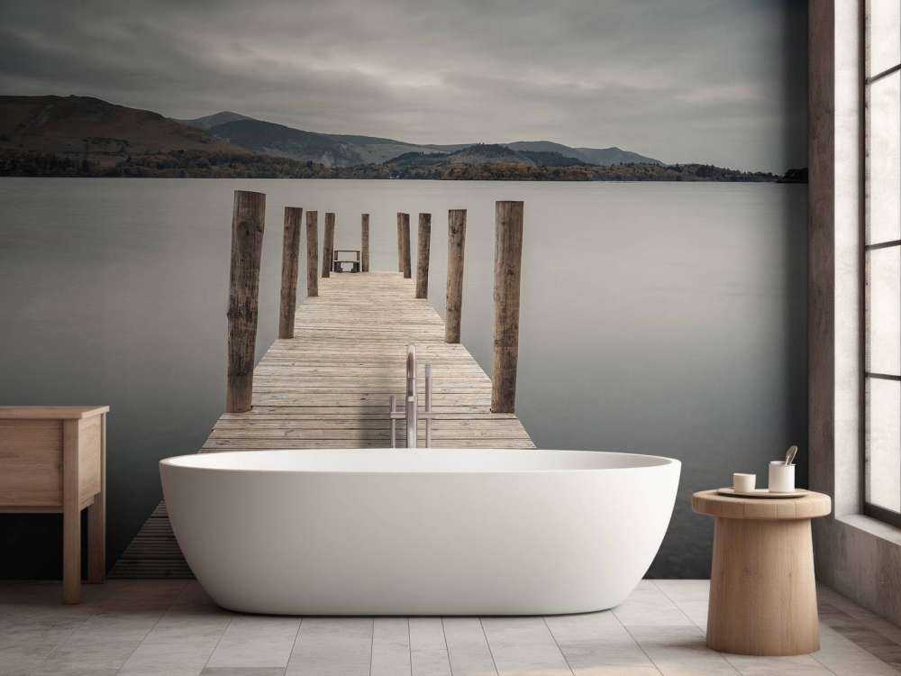 Nabrzeże na spokojnym jeziorze