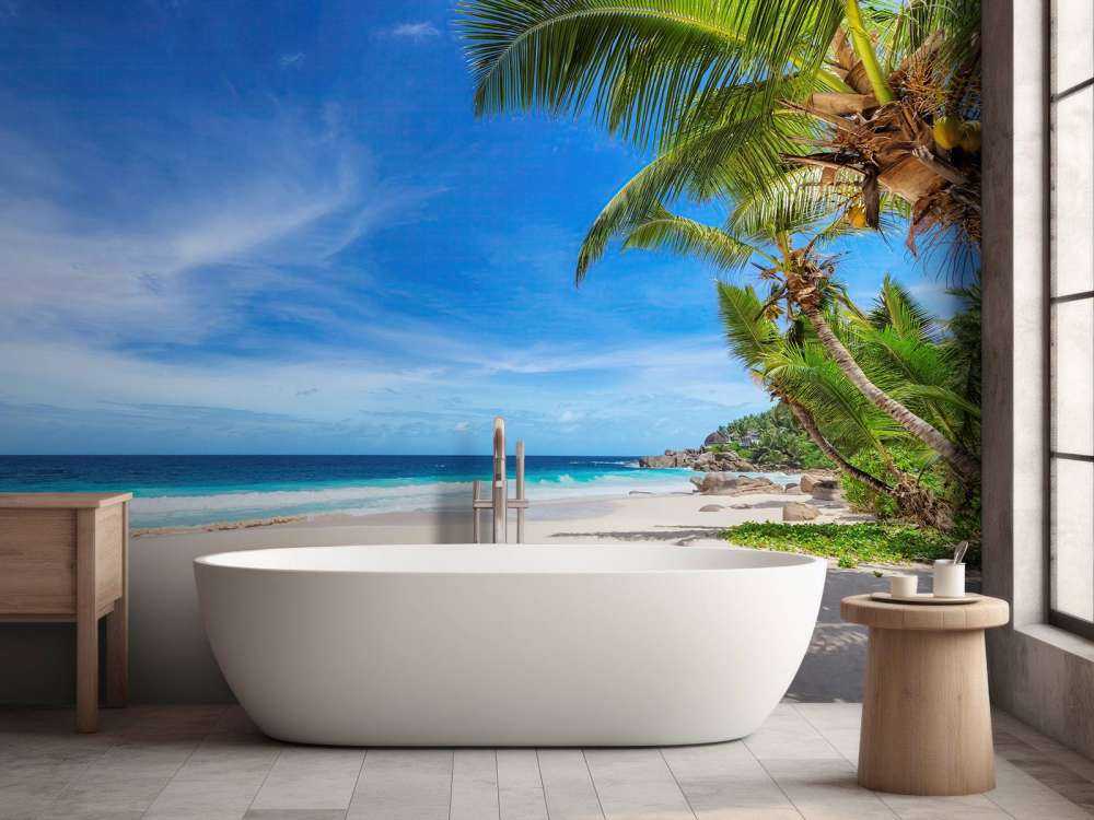 Tropikalna plaża z palmą