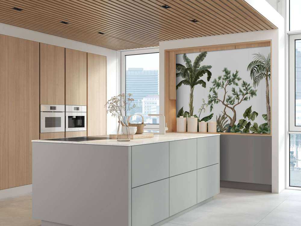 Krajobraz dżungli z palmami