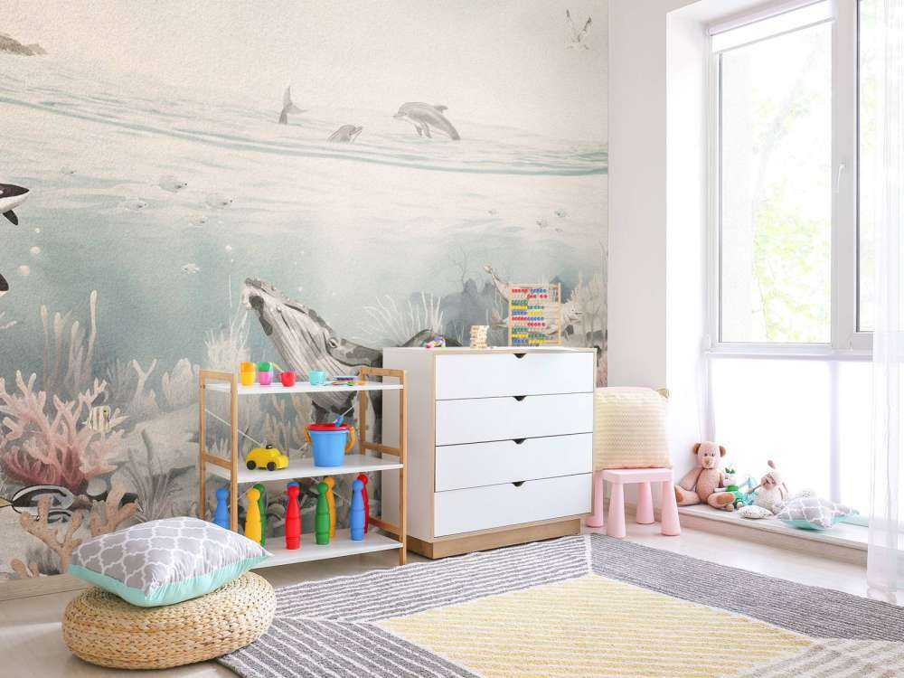 Krajobraz Oceaniczny ze Zwierzętami