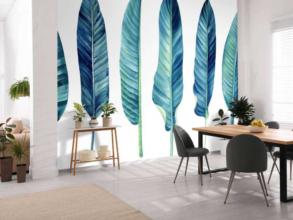 Tropikalne liście na białym tle