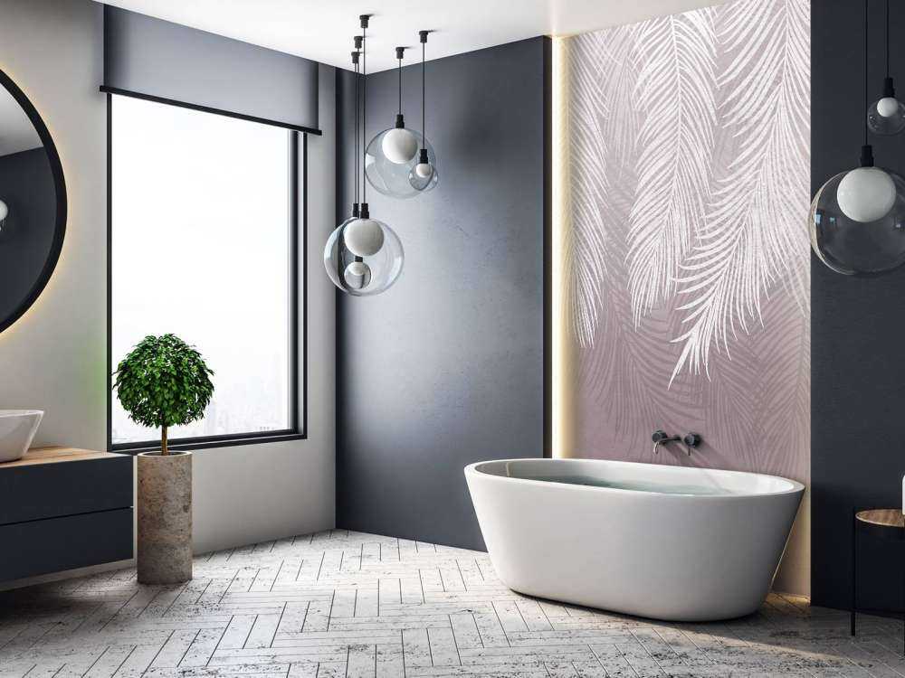 Liście palmowe na betonie