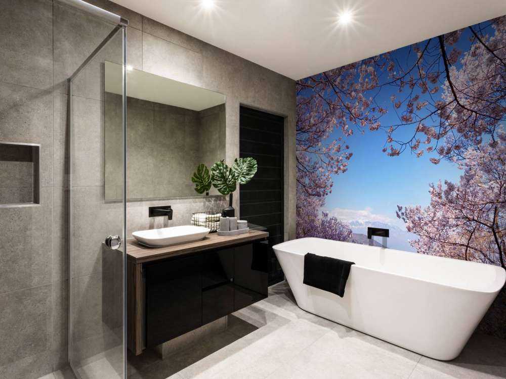 Różowe kwiaty na tle gór