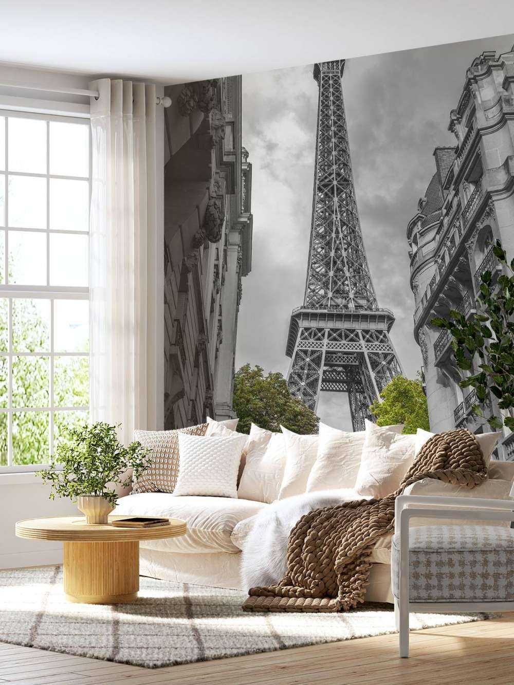 Wieża Eiffla czarny i biały