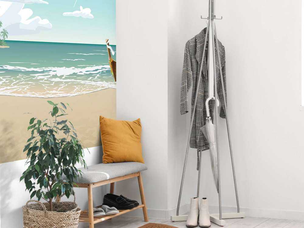 Błękitna, słoneczna plaża