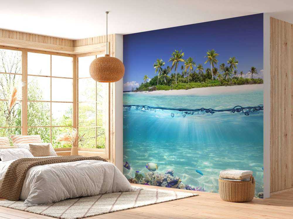 Tropikalna wyspa i rafa koralowa