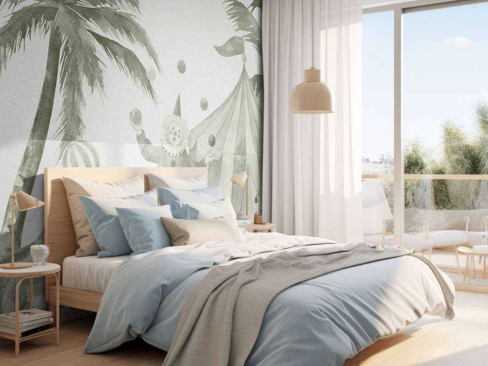 Wesołe zwierzęta cyrkowe w kolorze zielonym