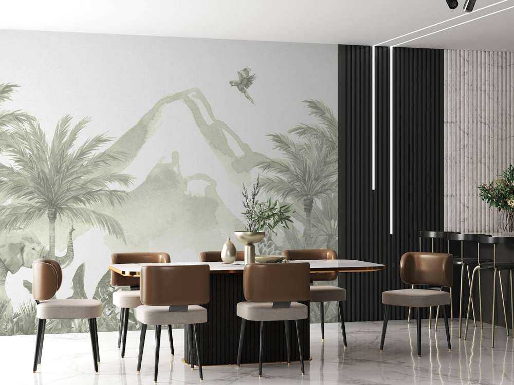 Zwierzęta w dżungli w kolorze zielonym