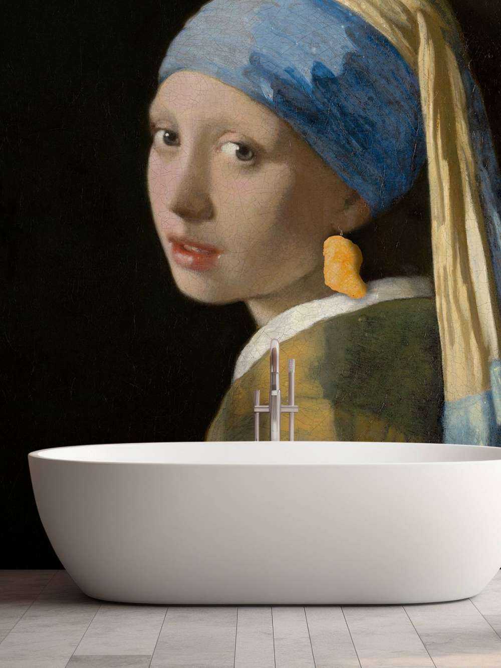 Dziewczyna z kawałkiem kurczaka