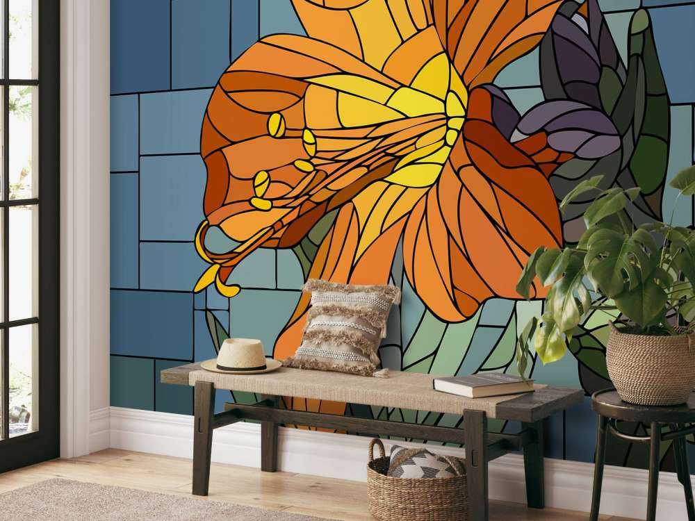 Kolorowy pomarańczowy kwiat