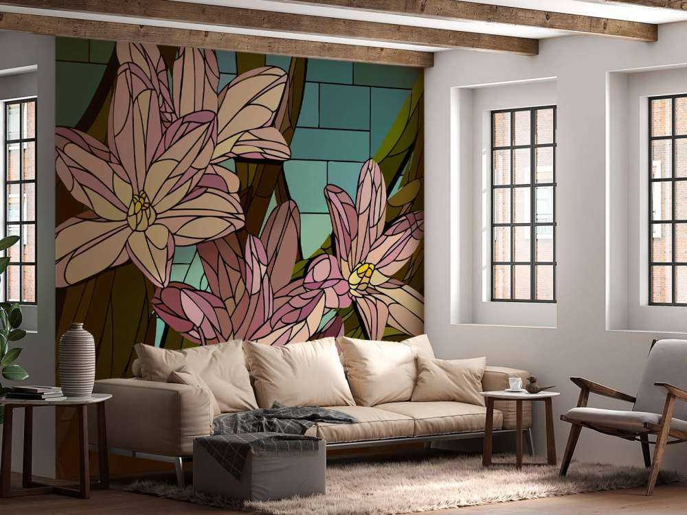 Różowe kwiaty śniegu