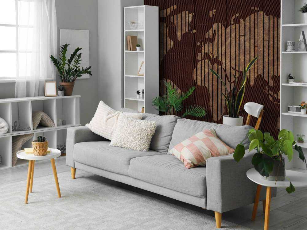 Mapa świata z teksturą drewna