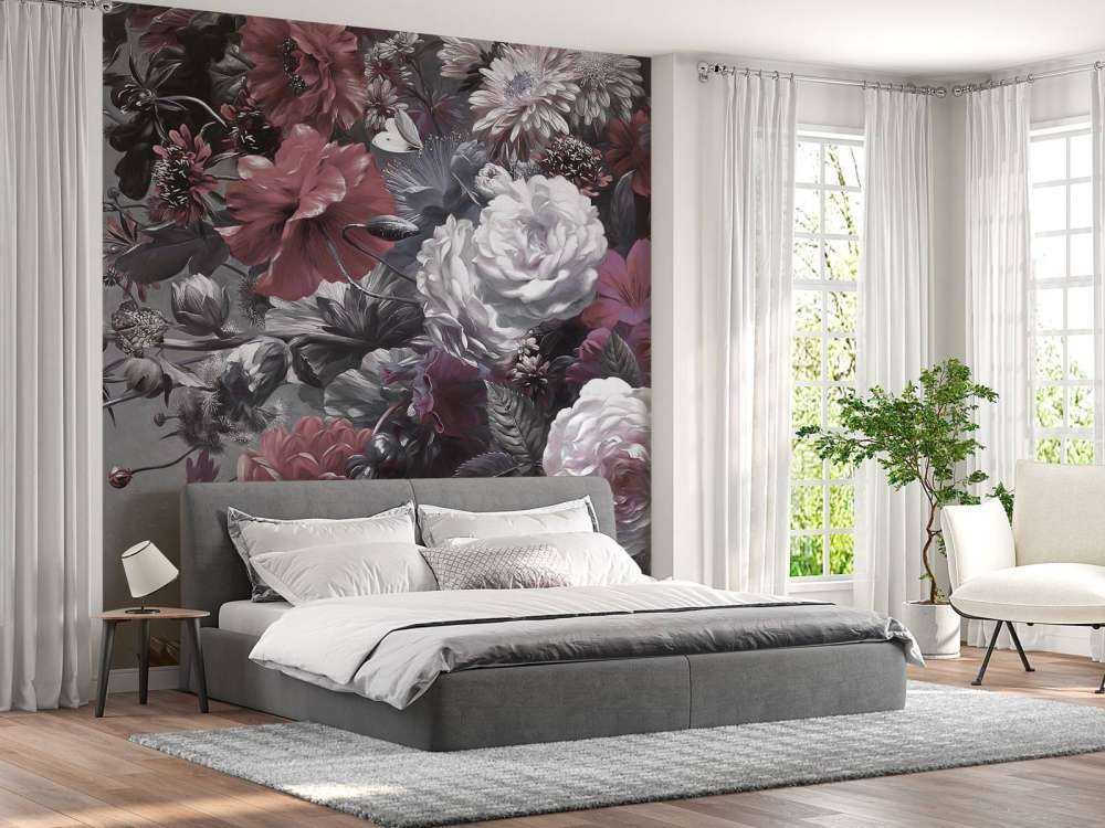 Duży bukiet z czerwonymi makami