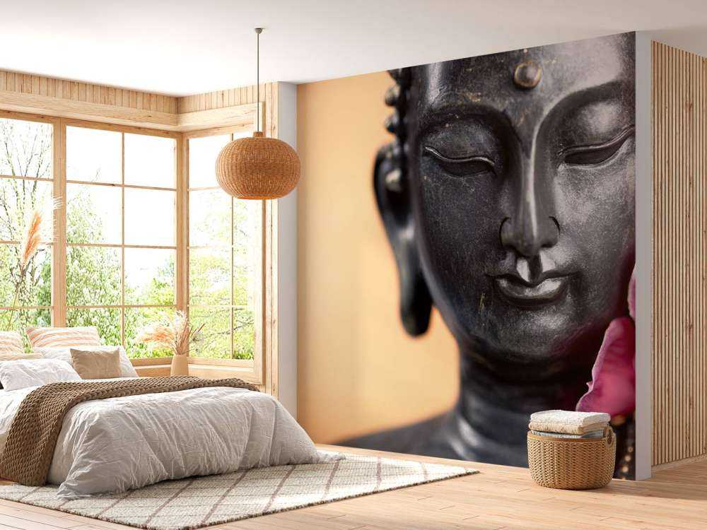 Budda i różowa orchidea