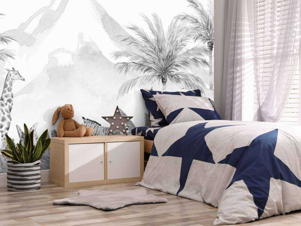 Zwierzęta z dżungli w czerni i bieli