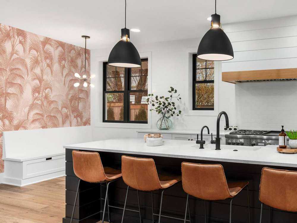 Tropikalne palmy w stylu vintage - terakota