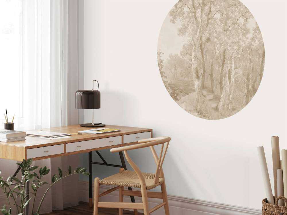 Krajobraz leśny beżowy panorama