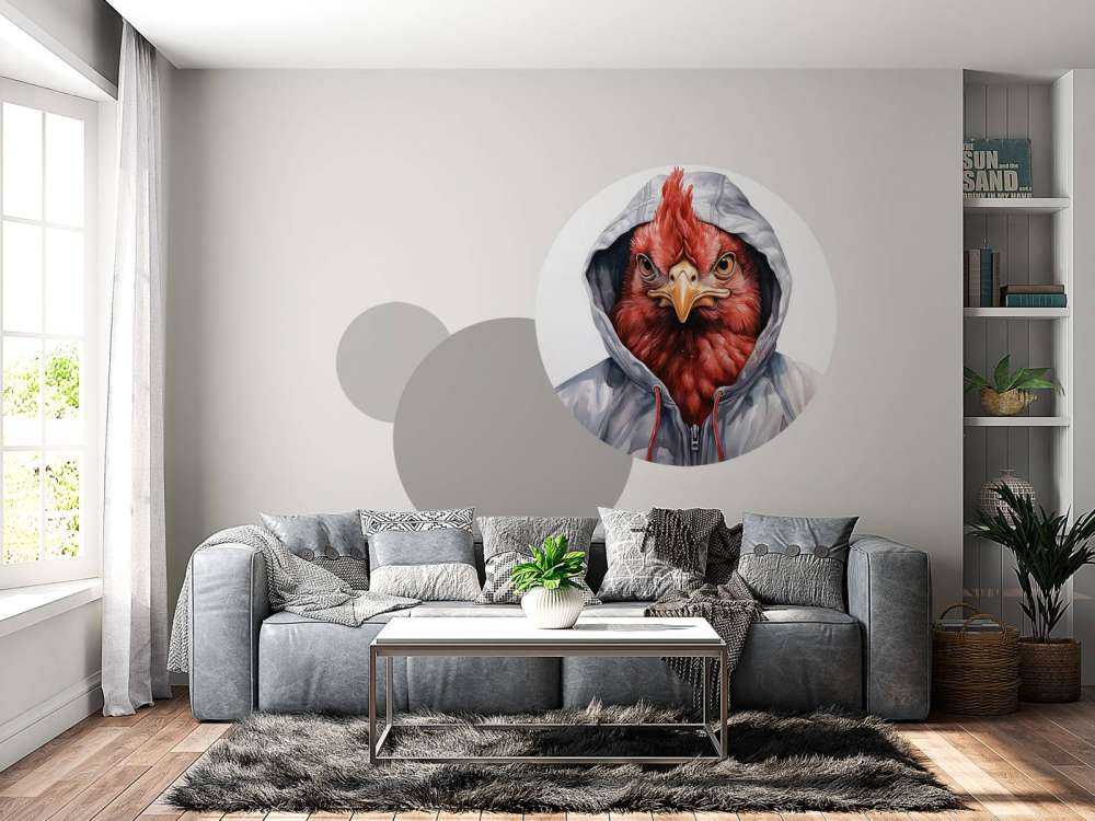 Akwarelowy rysunkowy kurczak w bluzie z kapturem