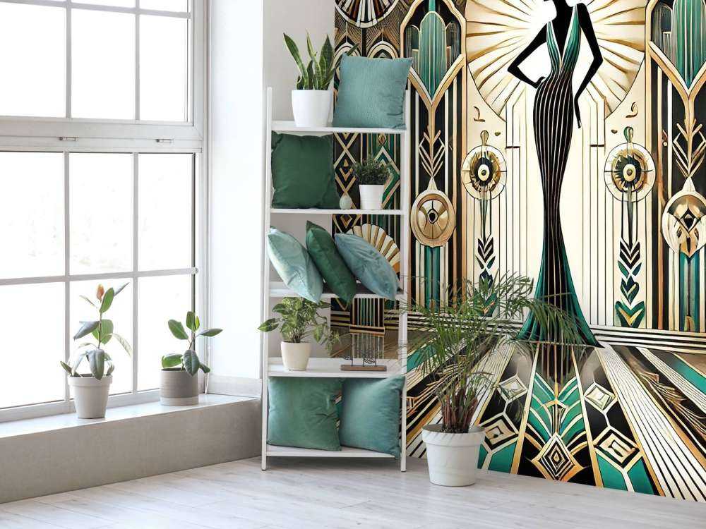 Scena elegancji vintage w stylu art deco