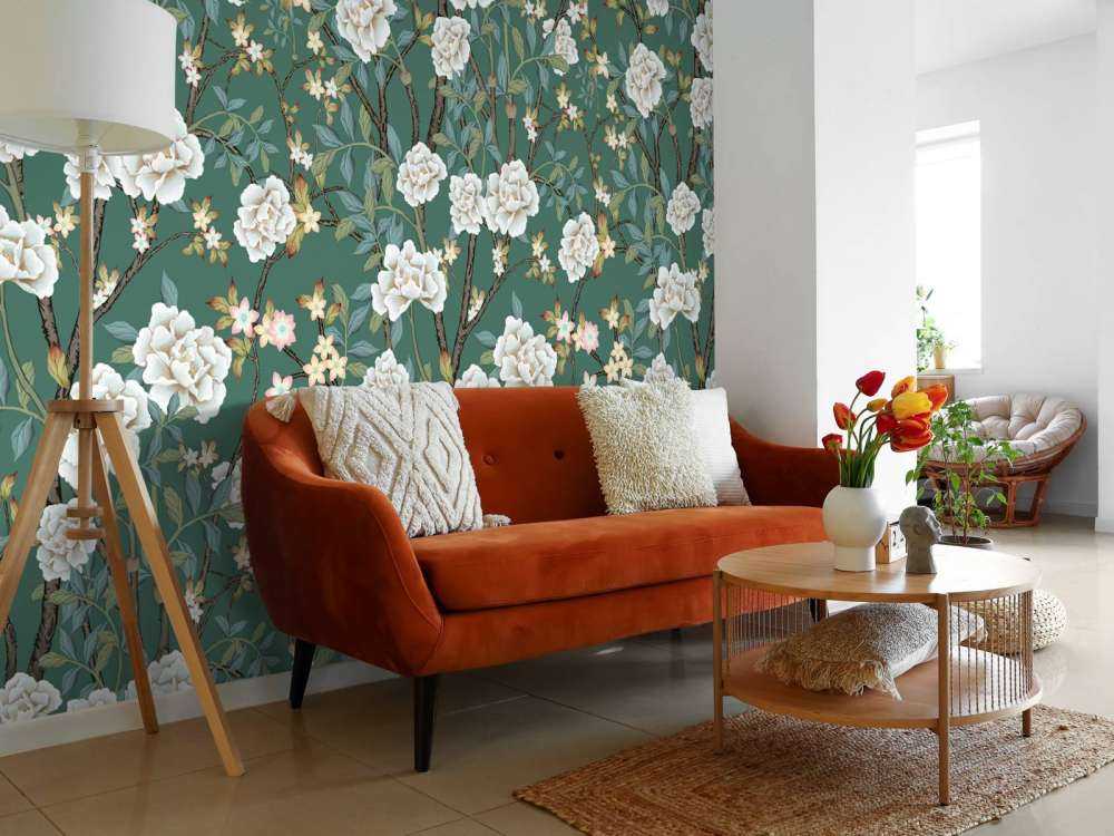 Piwonie na zielonym tle