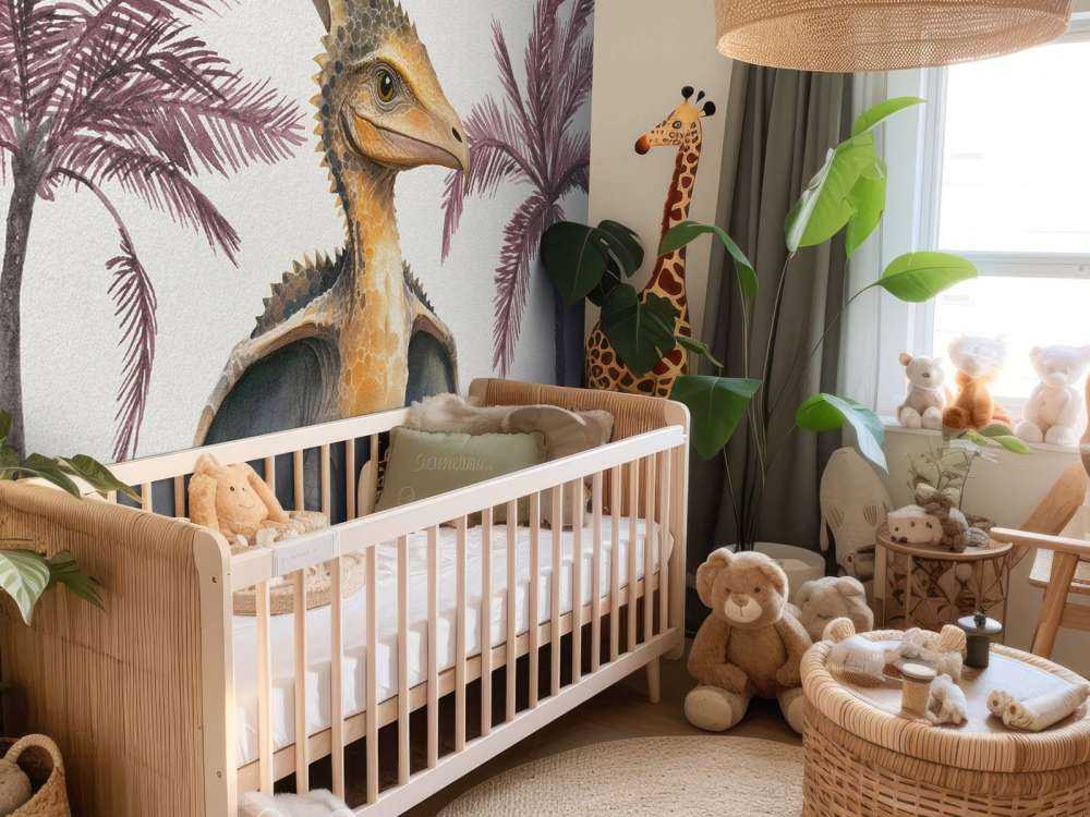 Młody pteranodon w różowej dżungli