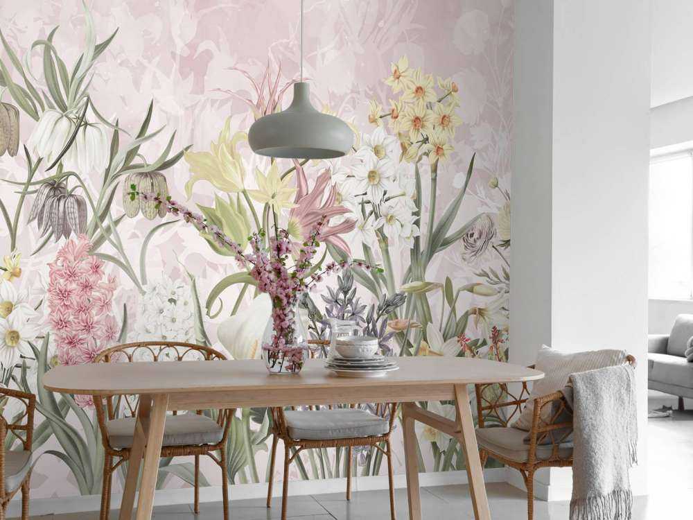 Kwiaty Wiosenne - Pastelowy Róż Płatków