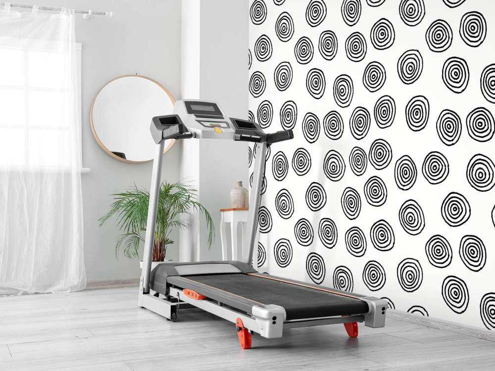 Kręgi abstrakcyjne w kolorach czarnym i białym