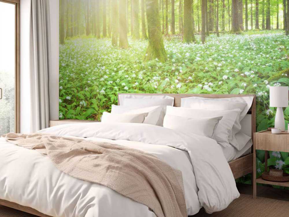 Dziki las o wschodzie słońca