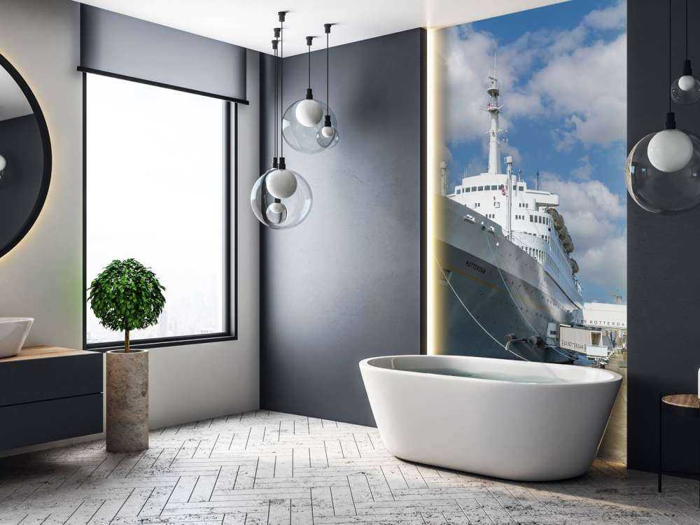 Dawny parowiec SS Rotterdam w kolorze 