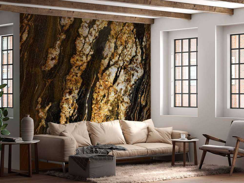 Ciemny marmur ze złotą strukturą