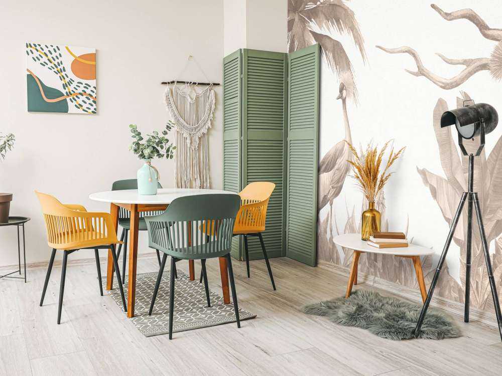 Dżungla z żurawiami w kolorze Taupe