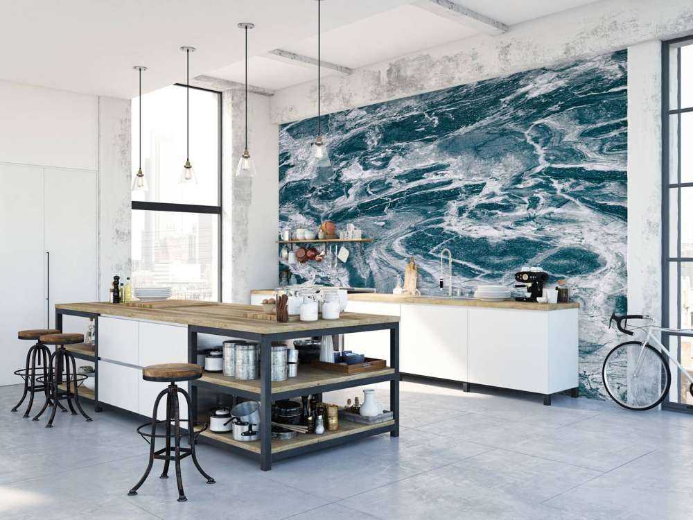 Niebieski abstrakcyjny marmur