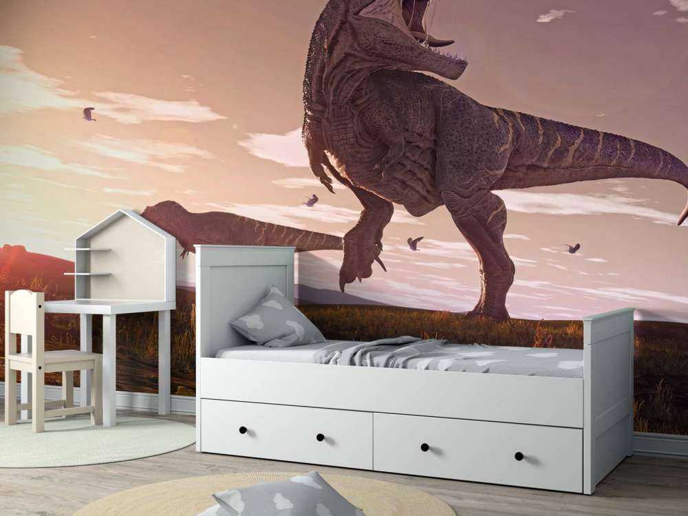 Dwa tyranozaury na polu