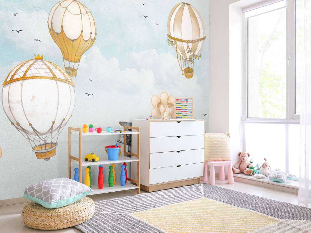 Balony na gorące powietrze akwarela