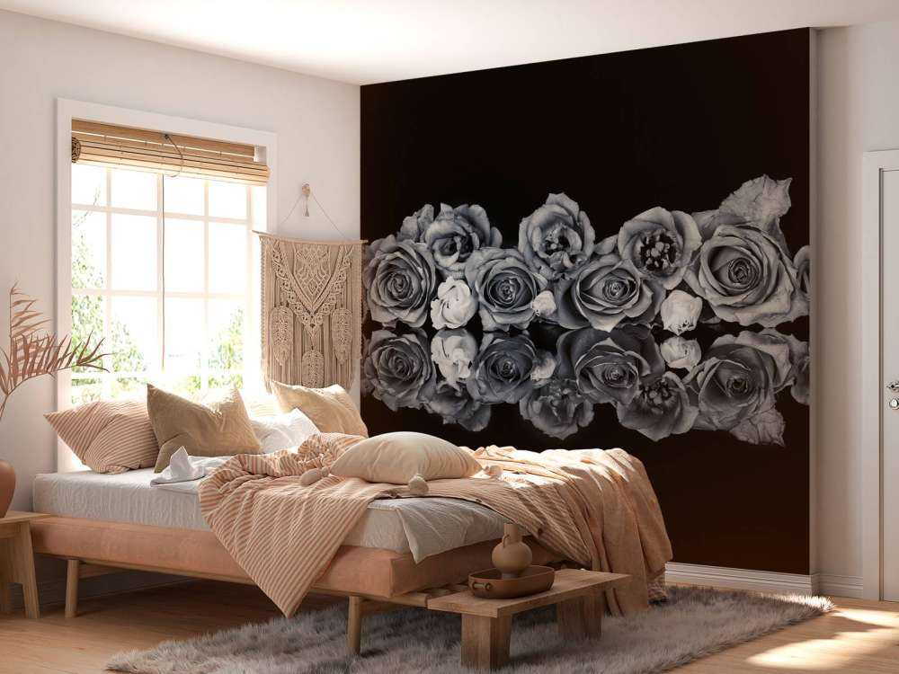 Bukiet róż czarny i biały