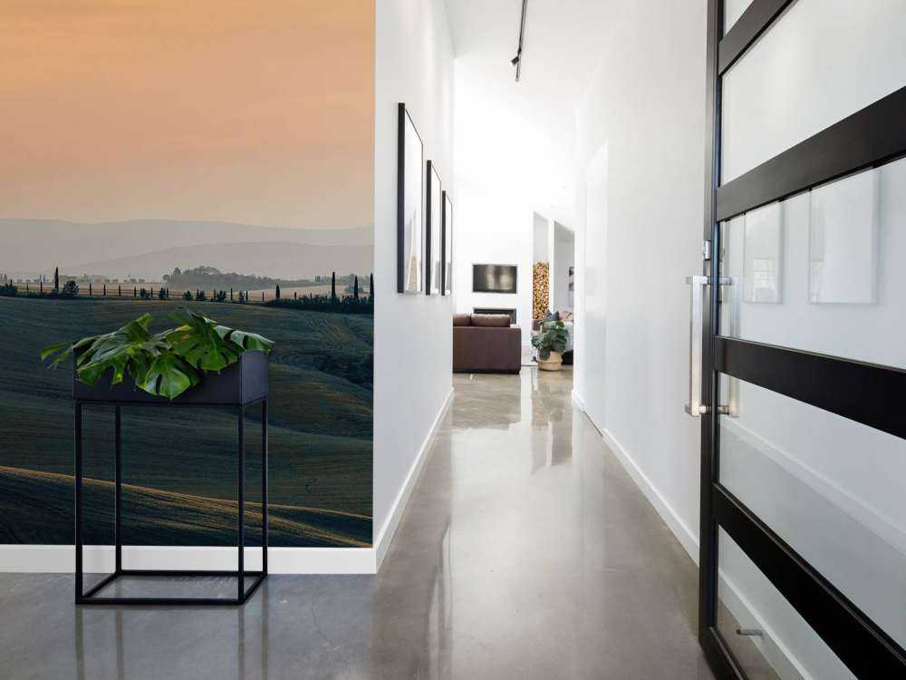 Pomarańczowa poświata nad włoskim krajobrazem