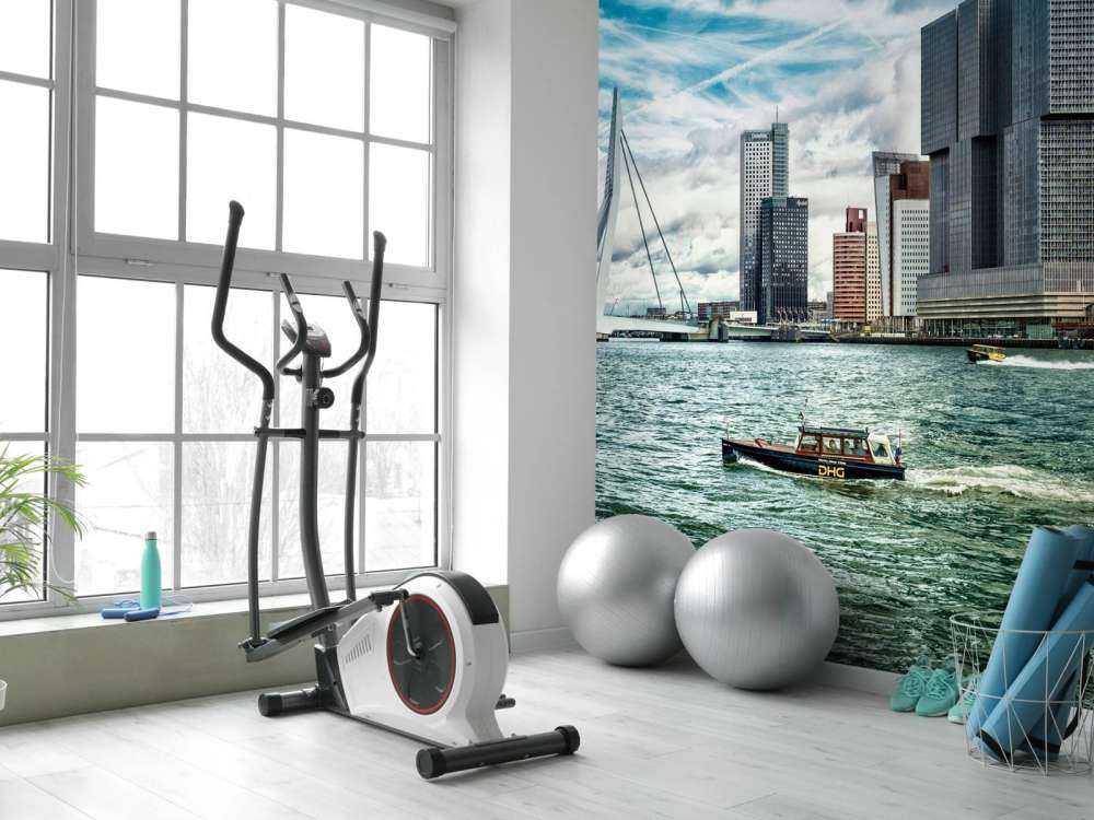 Skyline Rotterdam z widokiem na Kop van Zuid w kolorze 