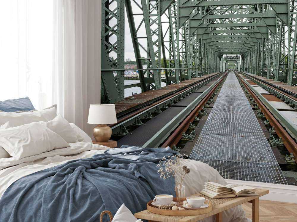 Monumentalny most kolejowy De Hef w Rotterdamie  