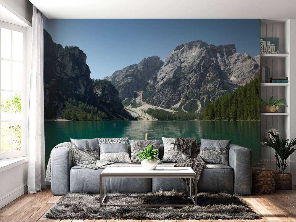 Lago di Braies z łodzi