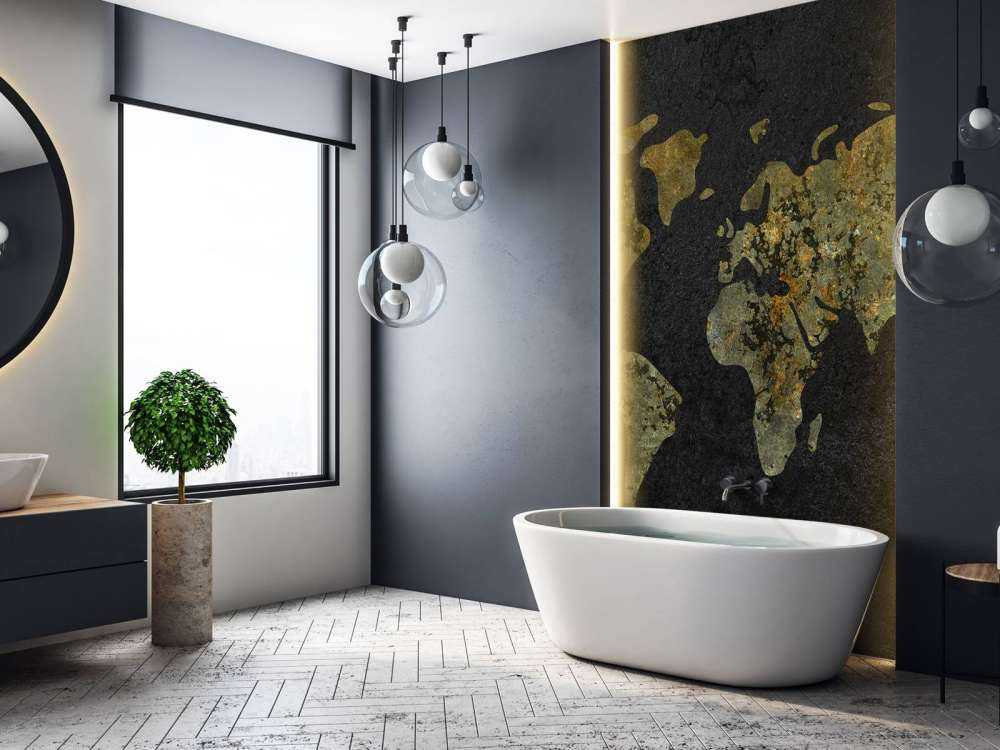 Mapa świata z teksturą złoto-zieloną