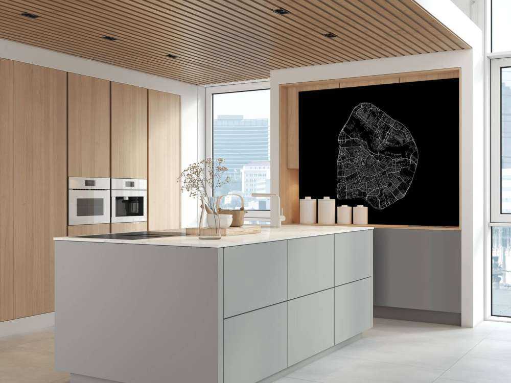 Mapa Amsterdamu, czarna