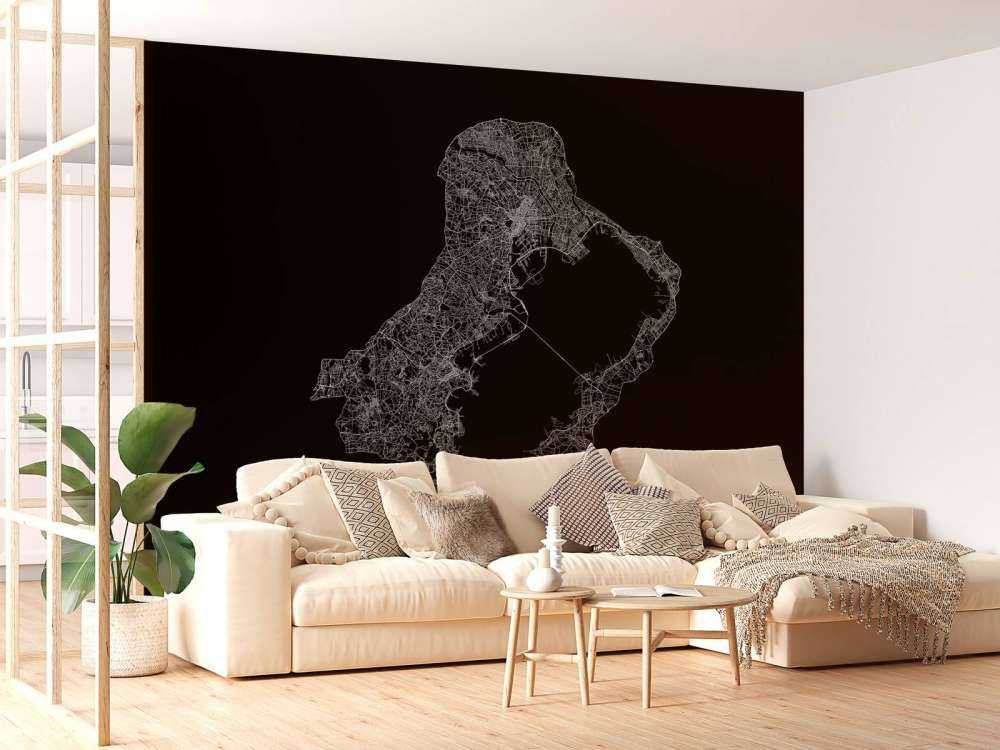 Mapa Tokio, czarna.