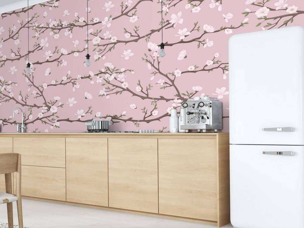 Różowe wiosenne gałązki