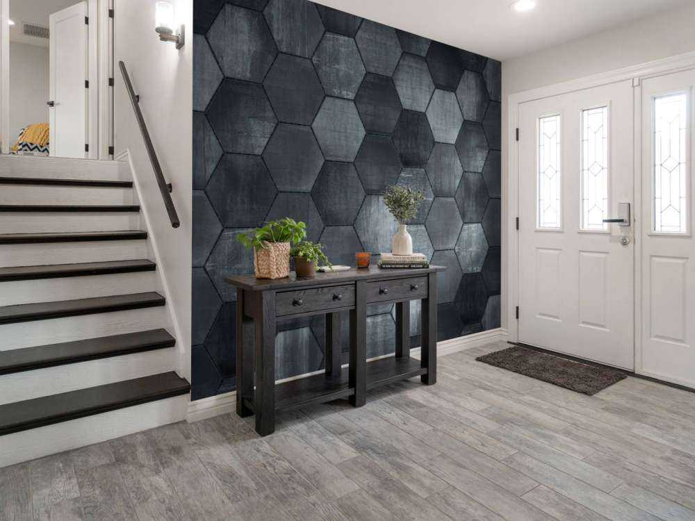 Heksagony z szarego kamienia