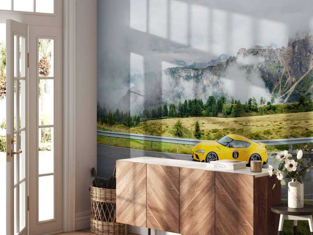 Sportowe samochody w Dolomitach