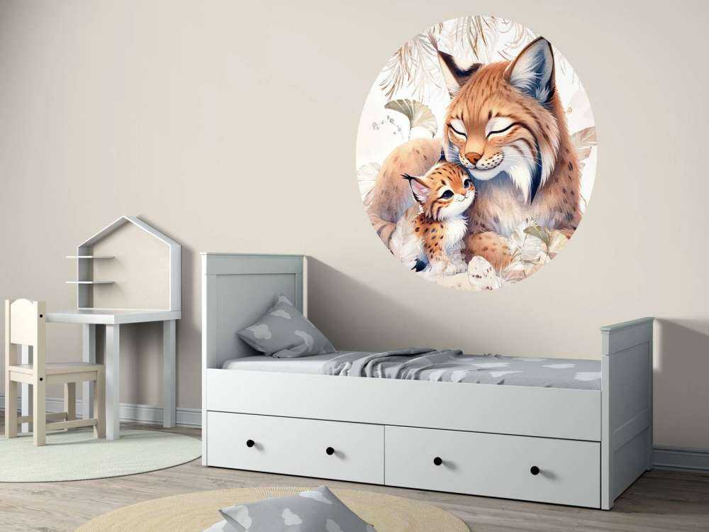 Kochająca ryś z młodym